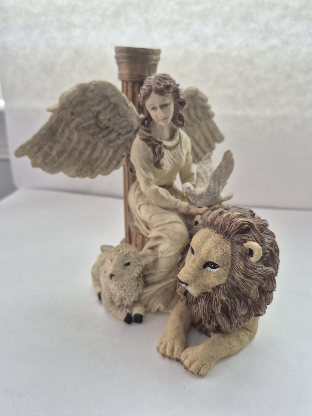 The Lion And The Lamb Resin Candle Holder
